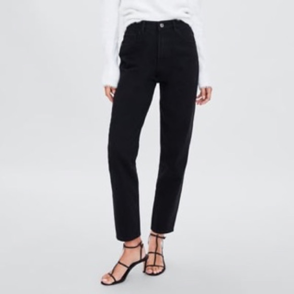 Zara Black Mom Jeans 100% Denim (Size 26/US 2)
